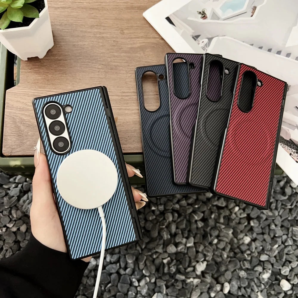 Carbon Fiber Magnetic Hinge Case for Galaxy Z Fold 7 / Fold 8