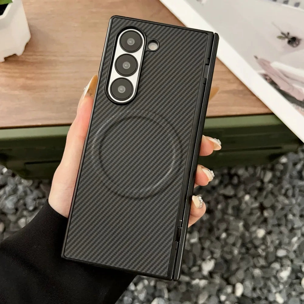 Carbon Fiber Magnetic Hinge Case for Galaxy Z Fold 7 / Fold 8