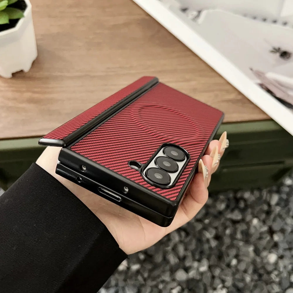Carbon Fiber Magnetic Hinge Case for Galaxy Z Fold 7 / Fold 8
