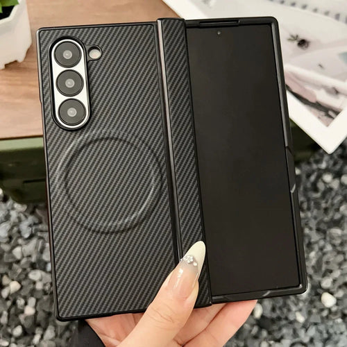 Carbon Fiber Magnetic Hinge Case for Galaxy Z Fold 7 / Fold 8