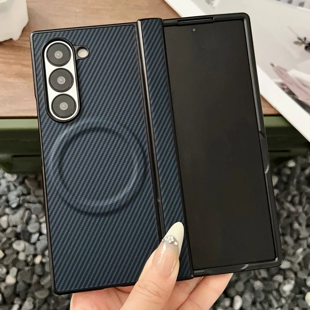 Carbon Fiber Magnetic Hinge Case for Galaxy Z Fold 7 / Fold 8